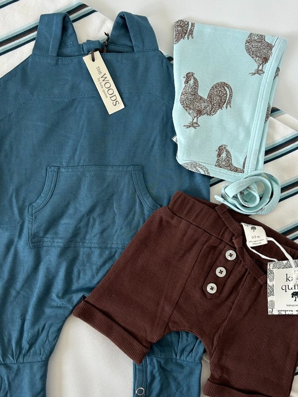 NWT Kate Quinn Baby Bundle 0-3M Farm Modal Organic Cotton Newborn Set